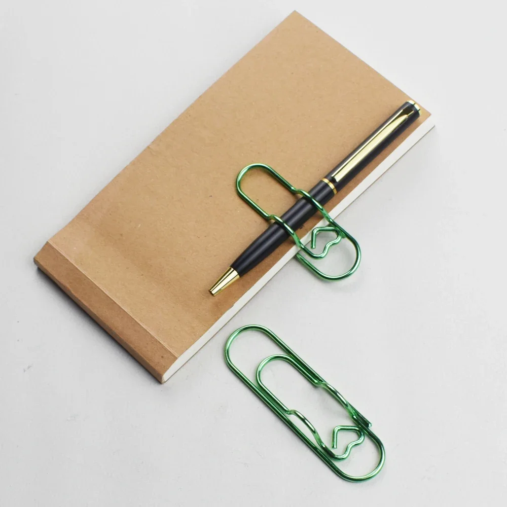 Multifunctional Metal Paper Clip with Integrated Pen Holder for Notebooks School and Office Stationery Binder rings metal