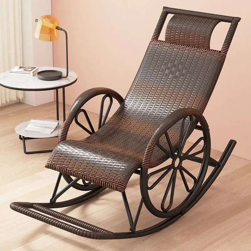 الصيف، كرسي، سميك، كسول، الروطان، كرسي هزاز، في الهواء الطلق، الترفيه، كبار السن #3