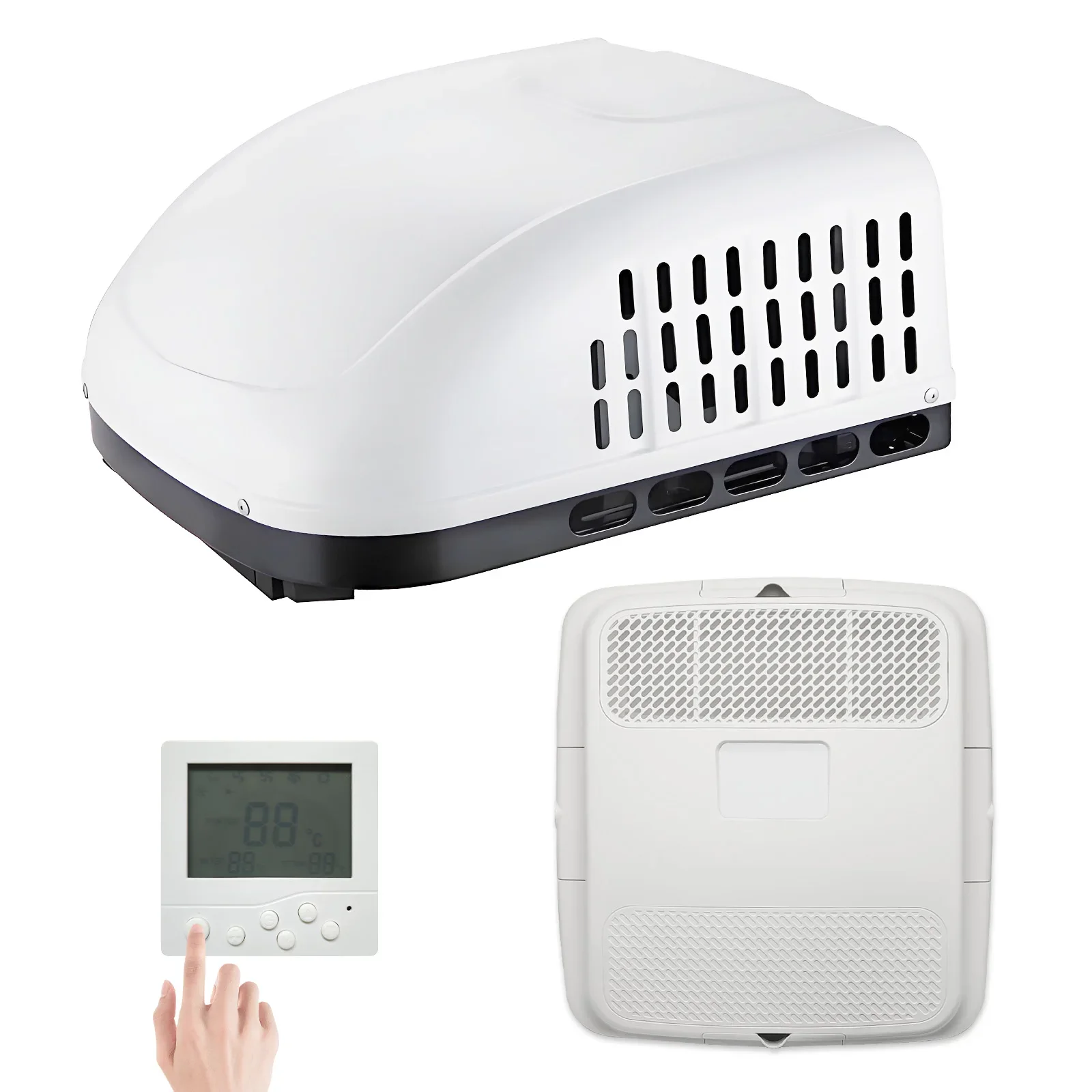 220V Rooftop Travel Camper air Conditioner, Camping RV Parking Facility Cooling Unit, Custom AC Device for Automobiles