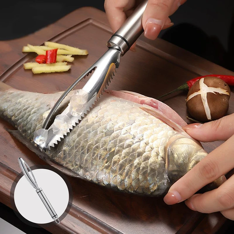 Stainless Steel Fish Scale Remover Fish Scales Graters Scraper Fish Scaler Brush Scraping Scales Device Fish Cleaning Tool