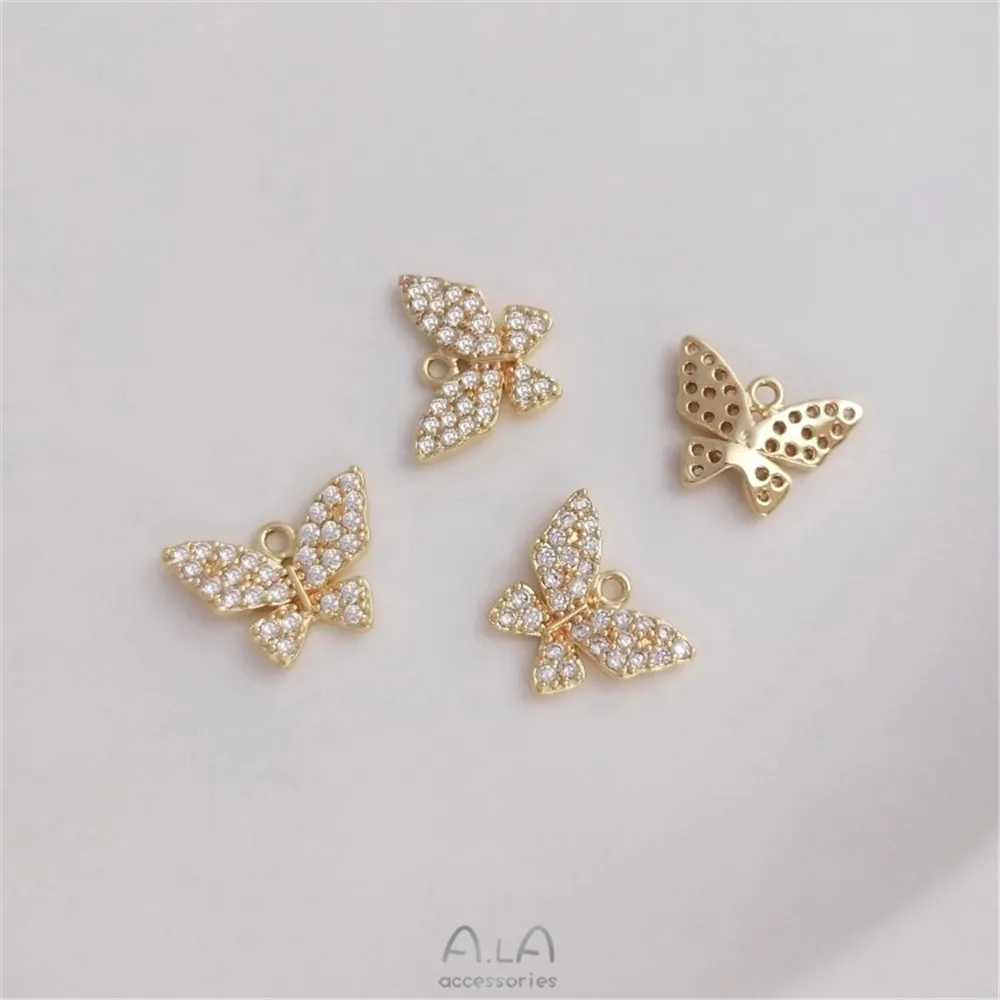 

Micro-inlay Zircon 14K Gold Color-preserving Zircon Butterfly Pendant Series Fashion Pendant Bracelet Necklace Earrings Pendant