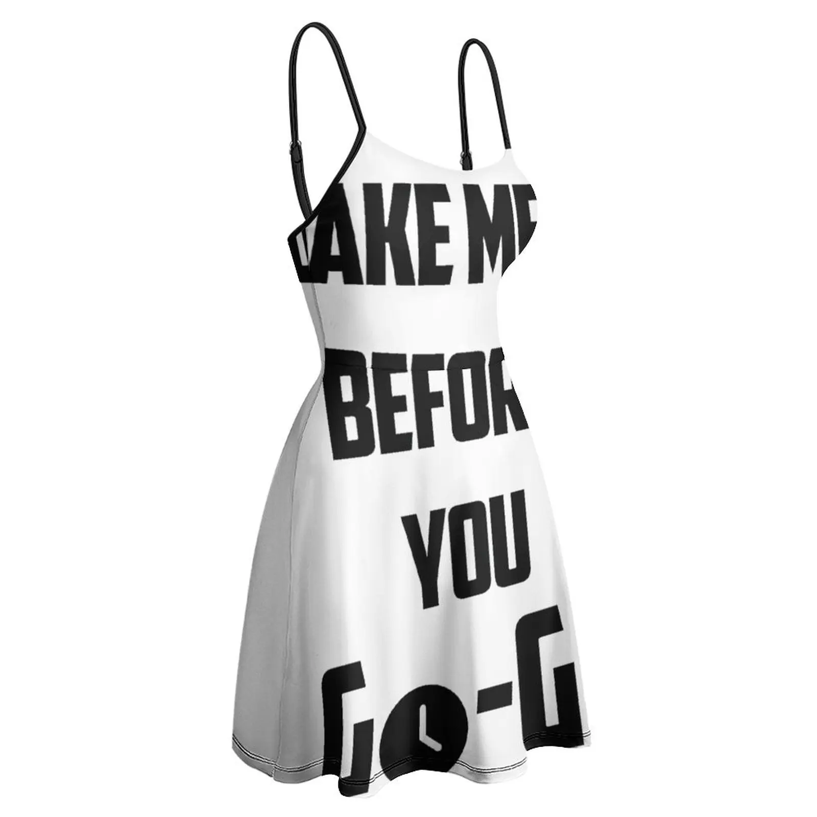 Sexy  Woman's Gown Dresses Wake Me Up Before You Go Go Classic Women's Sling Dress Novelty Cocktails Humor Graphic