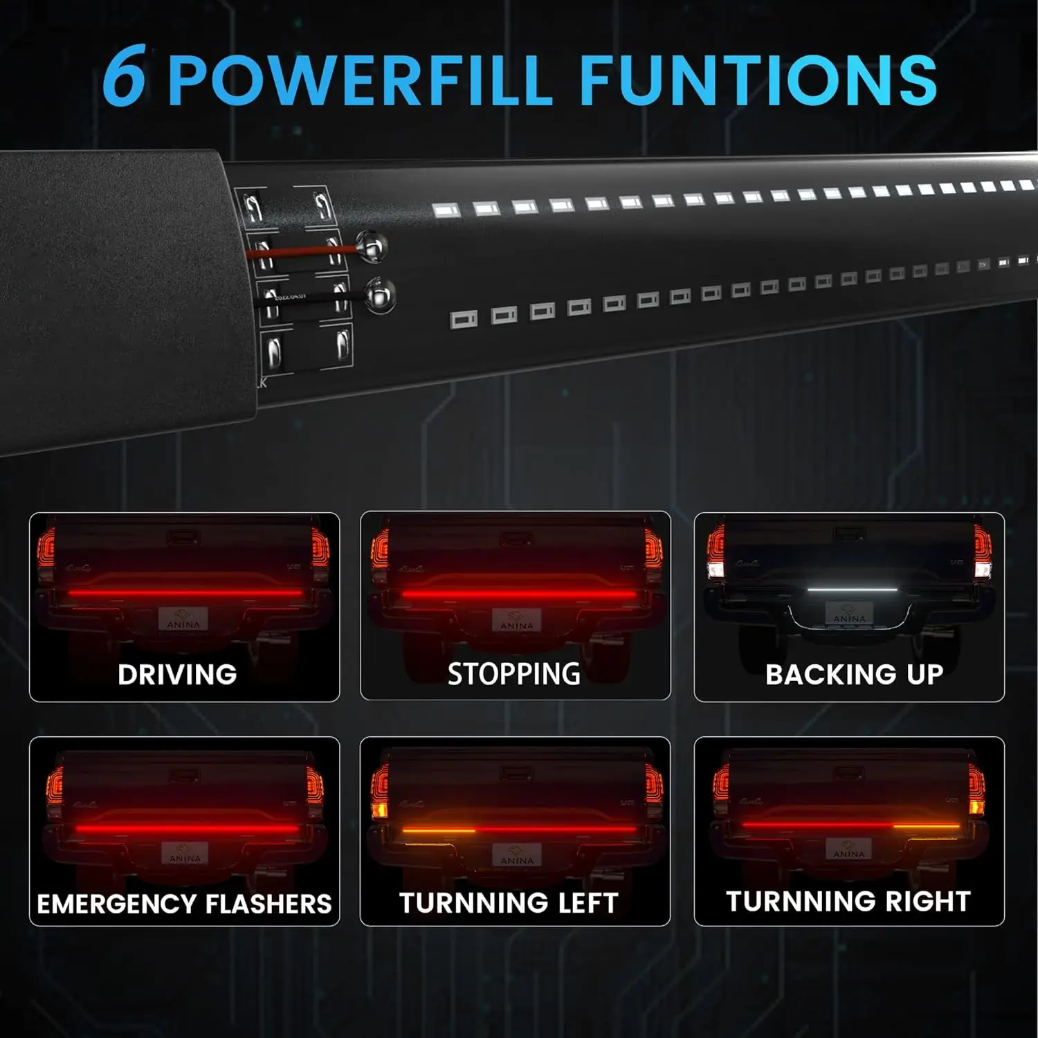 60 "الباب الخلفي Redline LED ضوء بار لشروليه سيلفرادو 1500 2500 3500 جي إم سي سييرا 1500 2500 فورد F-150
