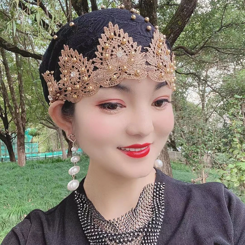 Elegant Female Head Wraps Muslim Headscarf Hat Turbante Mujer Luxury Diamonds Turban Cap for Women