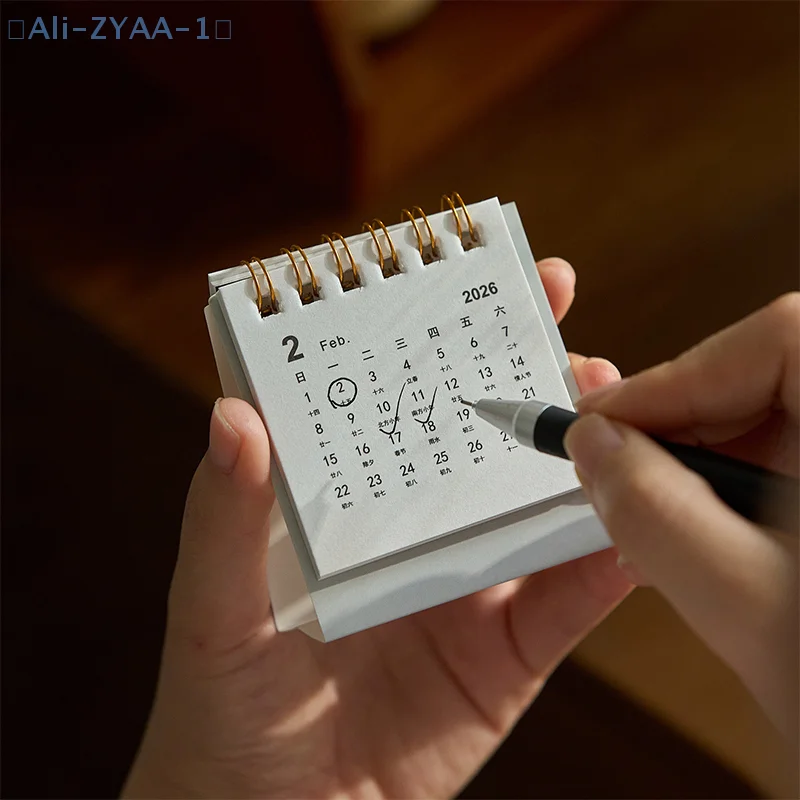 

【ZYAA-1】2026 Horse Year Mini Desk Calendar Cartoon Portable Coil Monthly Calendar Planner Office And Home Decor