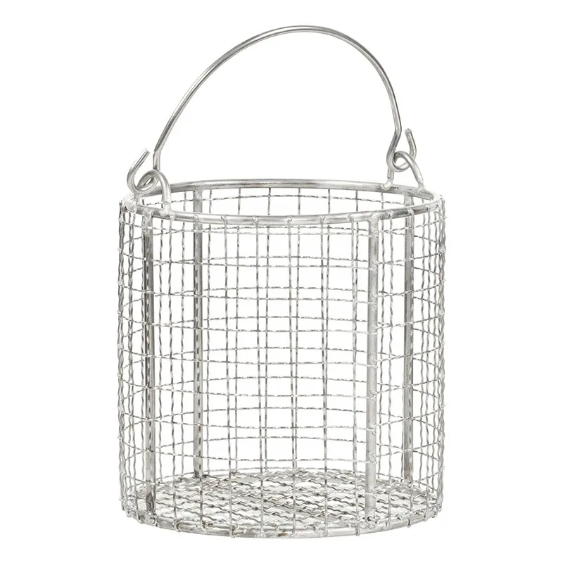 304 Stainless Steel Disinfection Vegetable Washing round Laboratory drain Basket 304 experiment Steel wire leak Fried basket