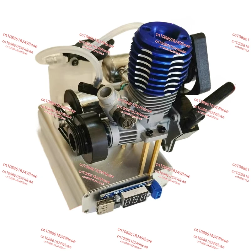 12V miniature hand-pulled starter generator DIY with mobile phone charging cooling fan modification