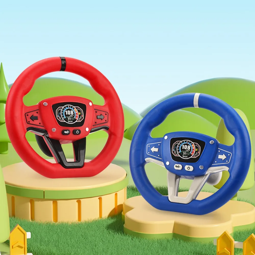 

360 ° Rotation Copilot Steering Wheel Multi Functional Early Education Simulation Steering Wheel Toys Montessori Simulation