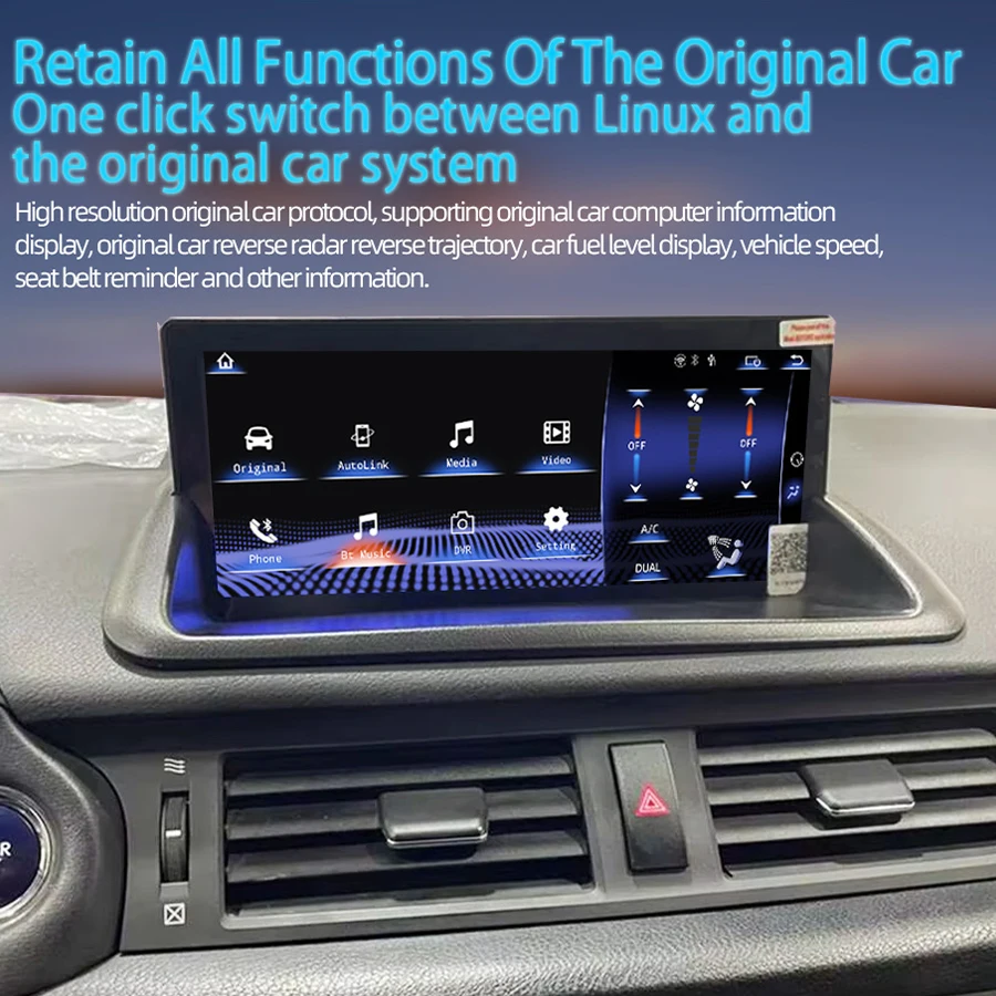 10.25'' Linux Android Auto GPS Navi Stereo For Lexus Ct CT200 CT200h 2011-2019 Car Radio Multimedia Video Player Screen CarPlay