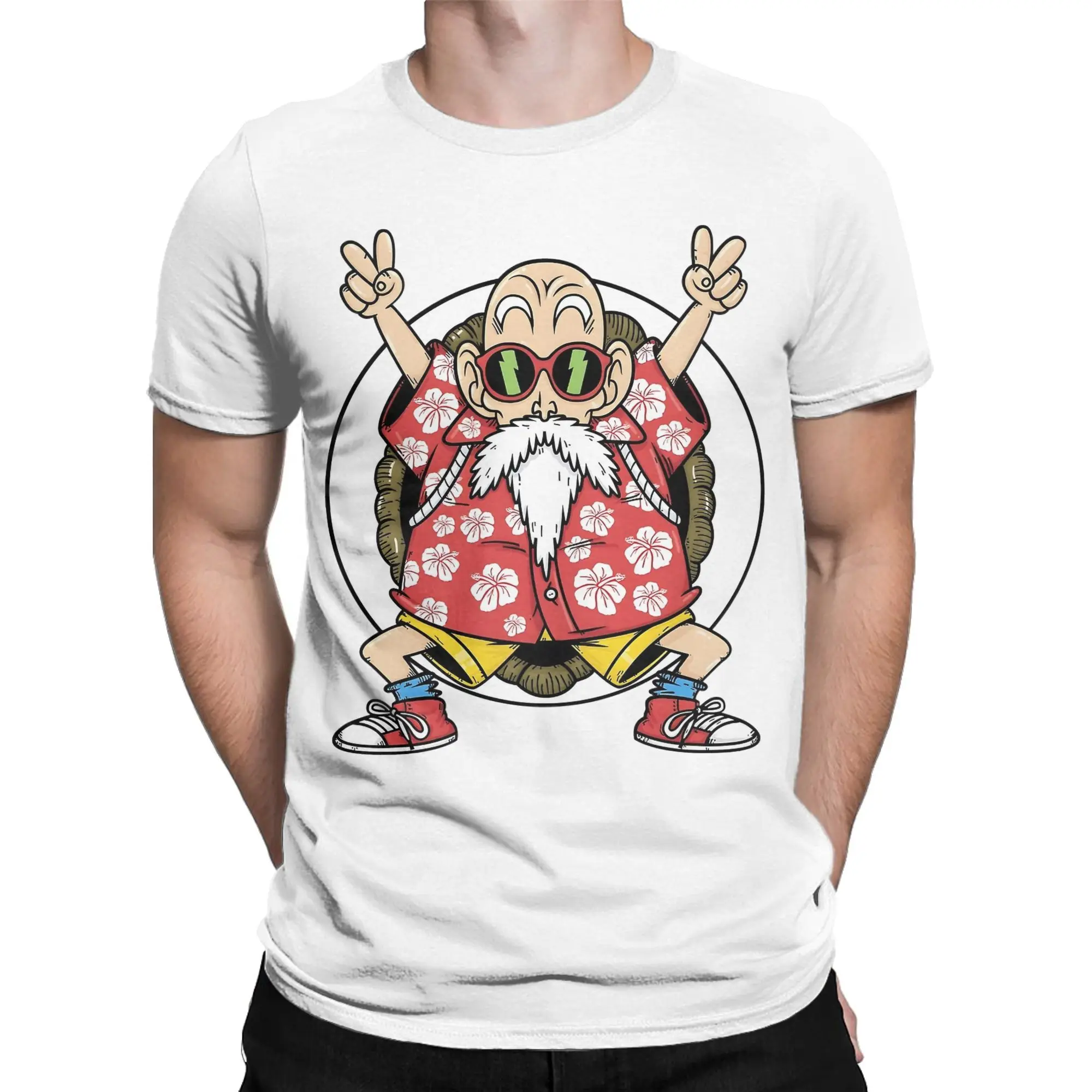 Dragon Ball Master Roshi Manga T-Shirts for Men Women Fashion Pure Cotton Tees Crew Neck Short Sleeve T Shirt Summer Tops