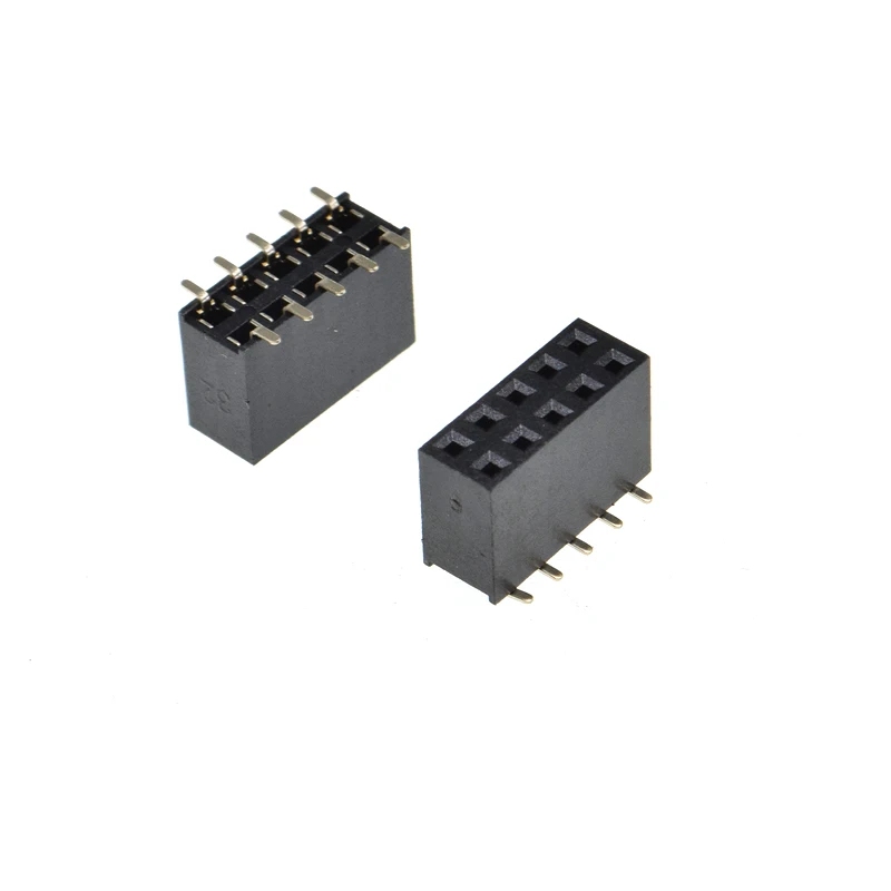 10pcs Smt Smd 2x5 Pin Double Row Straight Female Pin Header 2.54mm Pitch Connector Socket 2*5 10pin 2x5p 2x5pin For Pcb Board
