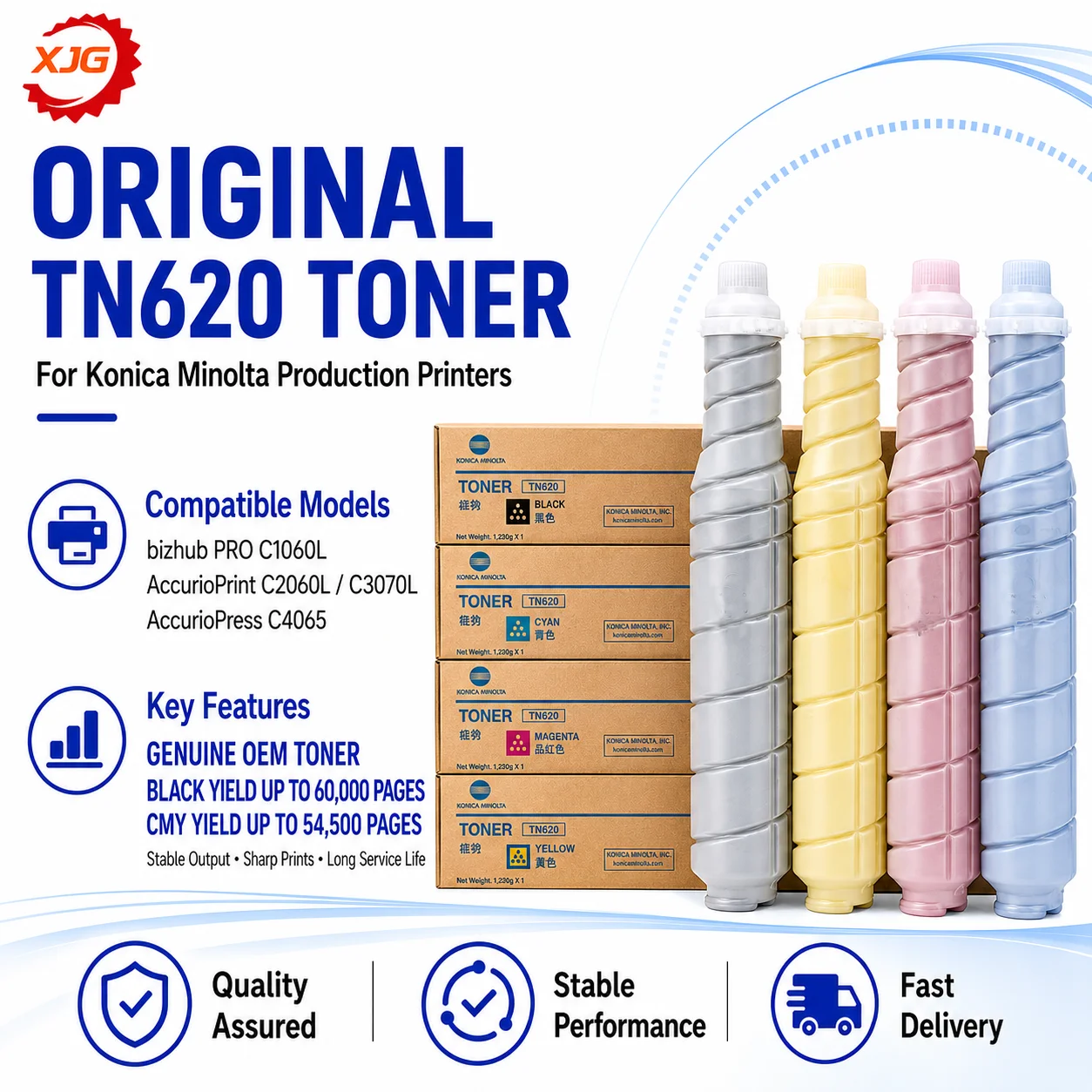 Original Toner Cartridge TN620 TN 620 for Konica Minolta C4065 4065 C4065P 4065P Toner Powder