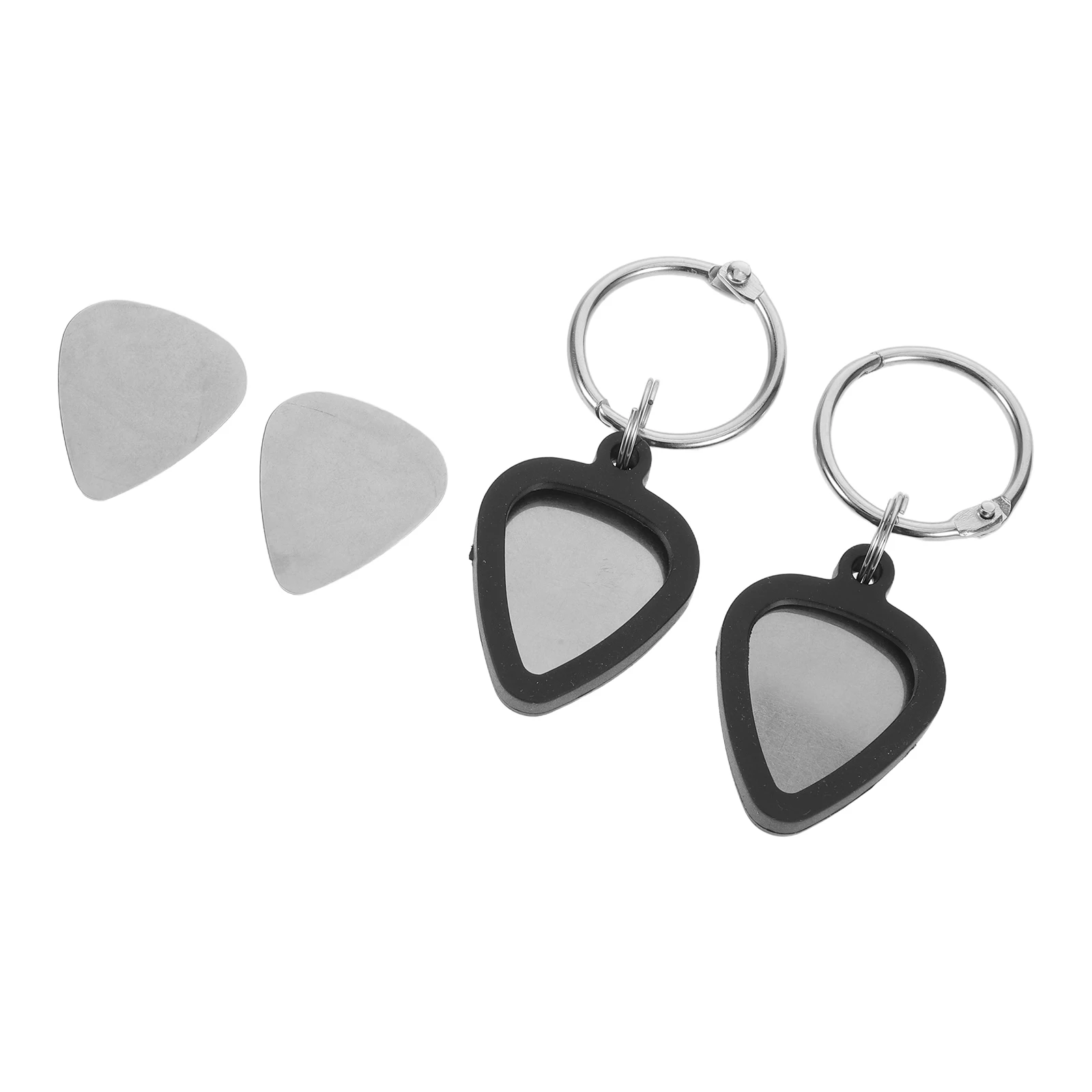 

1 set 1 Set Guitar Pick Holder Keychain Durable Silicone Portable Picks Storage Bag Travel Organizer For Musicians Bass Ukulele