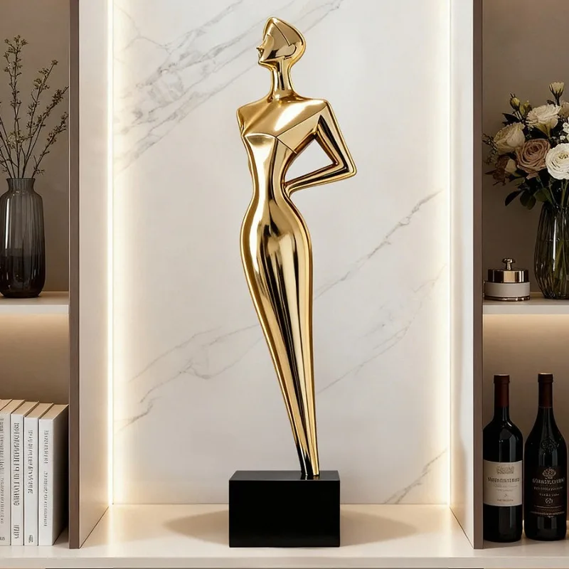 Luxury Miniatures Electroplating Abstract Art Figurines Modern Minimalist Design Niche Figurine Office Home Decorative Sculpture