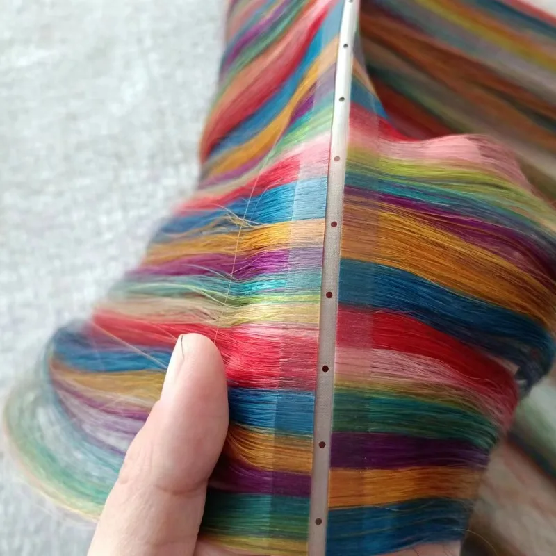 Perforated belt hair, double-sided sand clip, middle hole, side hole braid hair, two gears of goods, height range, rainbow color