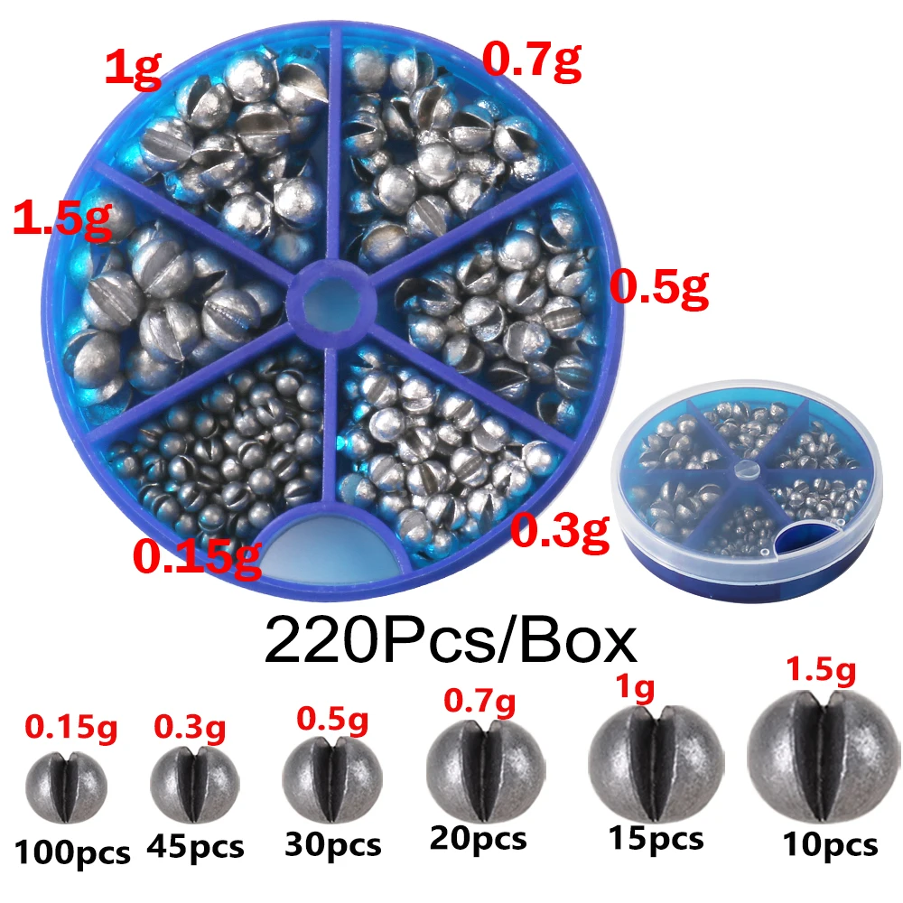 100-500 Stuks Split Shot Legering Visgewichten 0.06g-5g Verwijderbare Clip Op Sinkers Draagbare Doos Zoetwater Zoutwater Visgerei