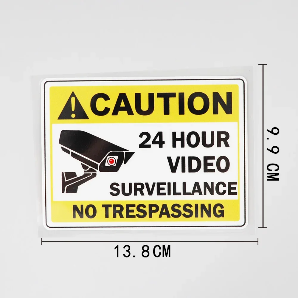 Decal Caution 24 Hour Video Surveillance PVC Car Sticker 13.8CM×9.9CM,KK