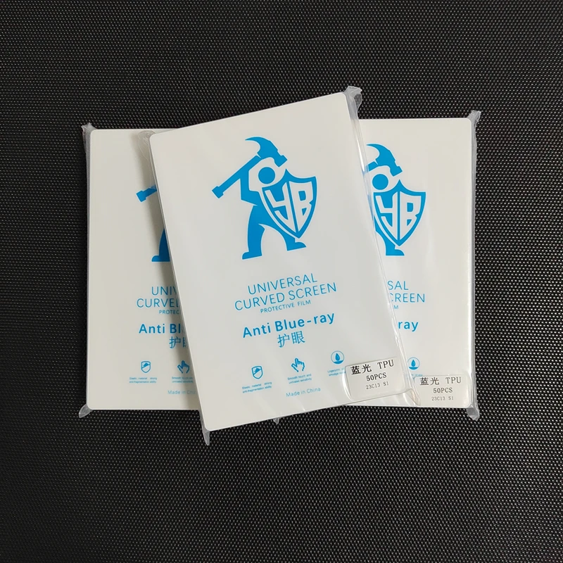 50pcs Anti Blueray Hydrogel Film For Intelligent Cutting Machine HD Eye Care Screen Protector For Mobile Phone Protective Film