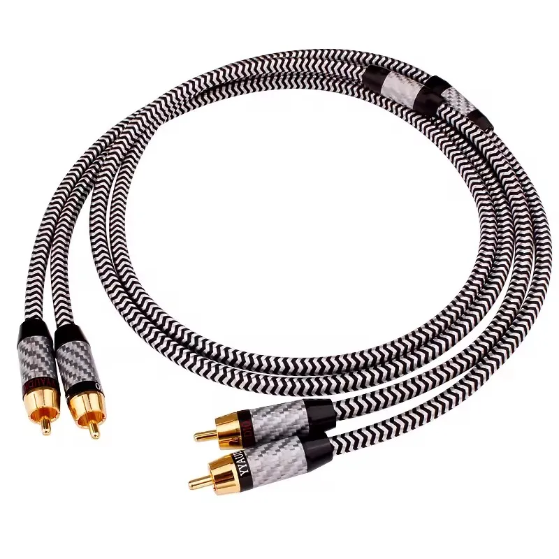 

Silver Plated Hifi RCA Audio Cable Dual Shielding High Quality 2RCA To 2RCA Male DVD Amplifier Interconnect RCA Cable