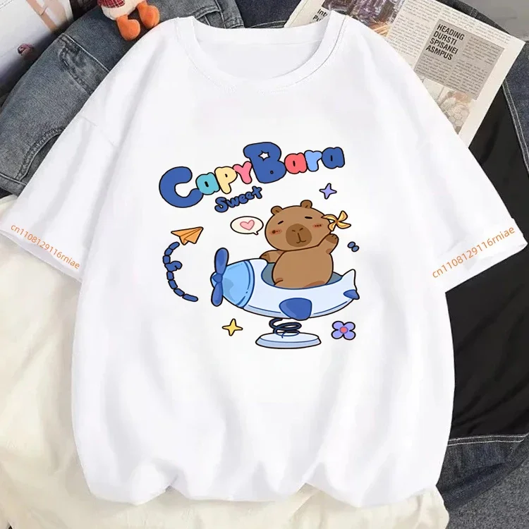 

Daily Versatile Must-have Item - 2026 Capybara Small Print Children's Parent-child Pure Cotton Short-sleeved T-shirt
