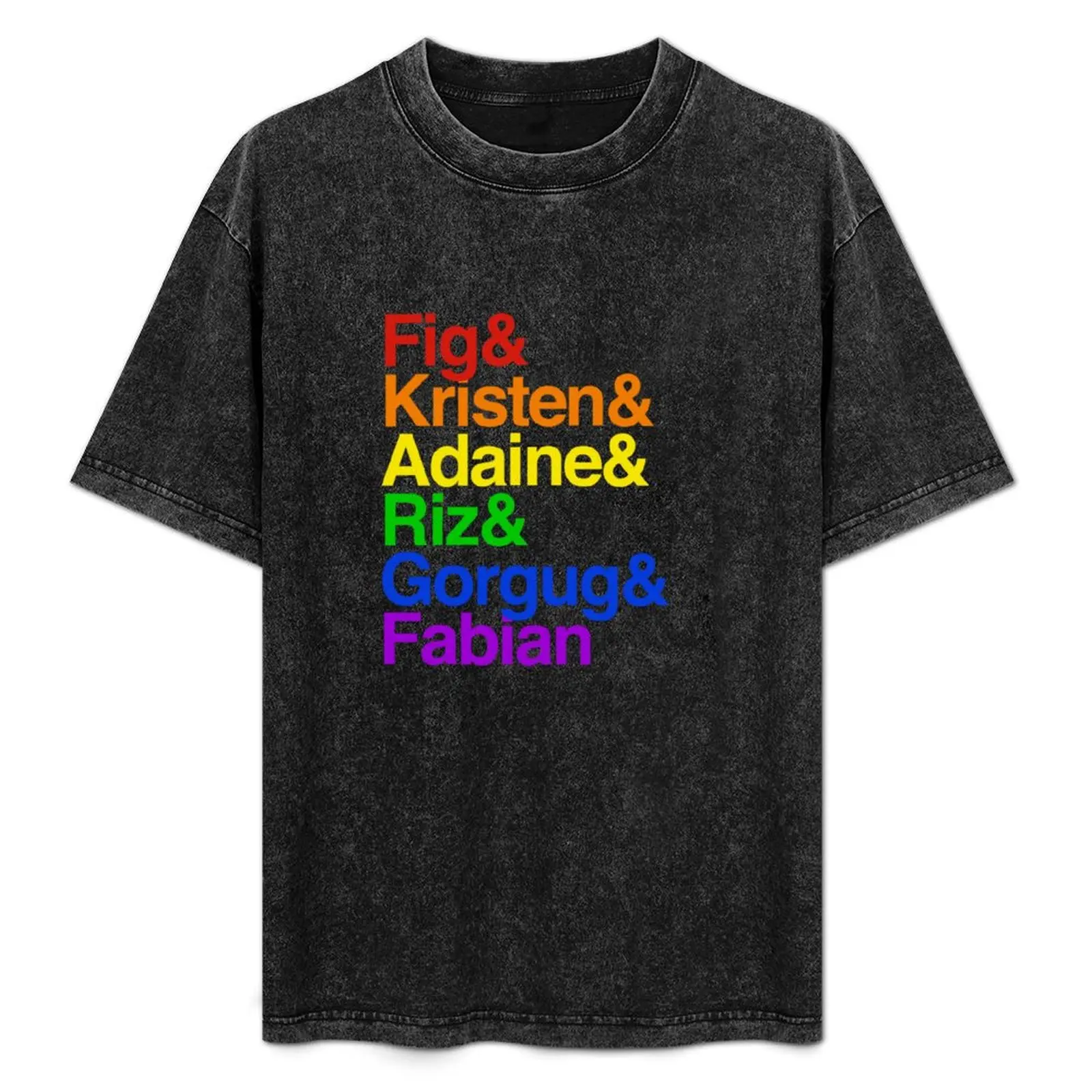 

Fantasy High Bad Kids Rainbow Helvetica Names T-Shirt Casual Simple Design Short Sleeve Shirt
