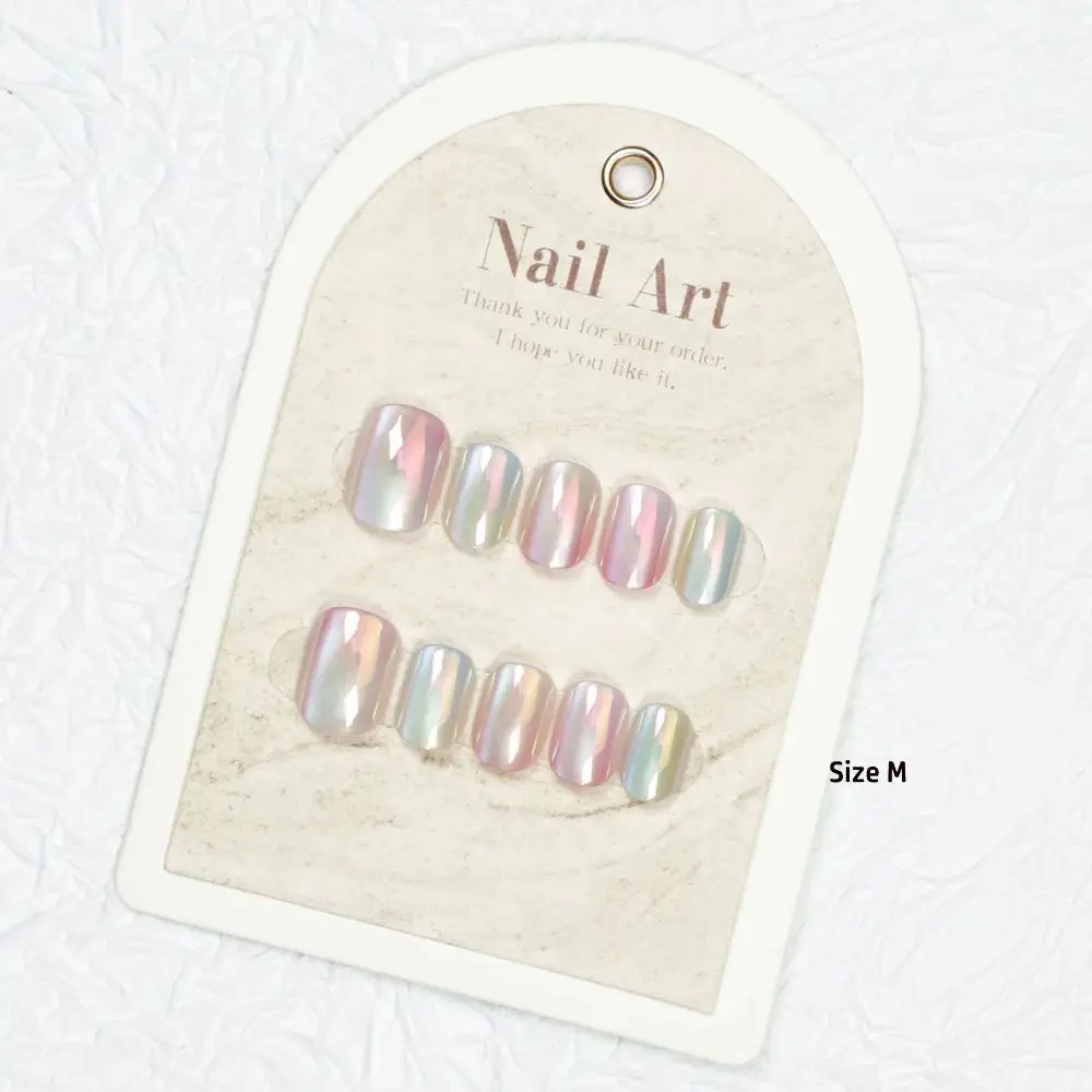 패션 웨어러블 프렌치 페이크 네일 탈부착 가능한 캣아이 인조 손톱 라인스톤 스퀘어 헤드 그라데이션 네일 아트 여성용