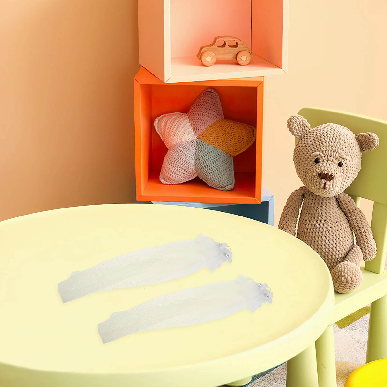 2 قطعة حجاب الزفاف الصغيرة لينة تول أغطية الرأس الزفاف لطيف صغير الشاش اكسسوارات لمشهد الزفاف حجاب العروس #5