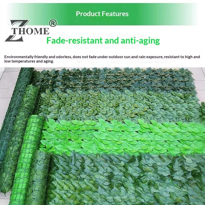 1M/3Meters Artificial Green Leaf Fence Panels Faux Privacy Fence Screen For Home Outdoor Garden Balcony Decoration