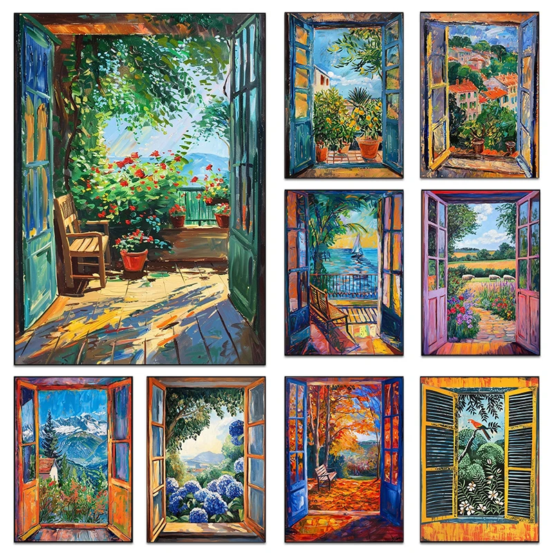 Open Window Scenery Henri Matisse Style Painting Posters and Prints Canvas Printing Wall Art Picture for Living Room Home Decor