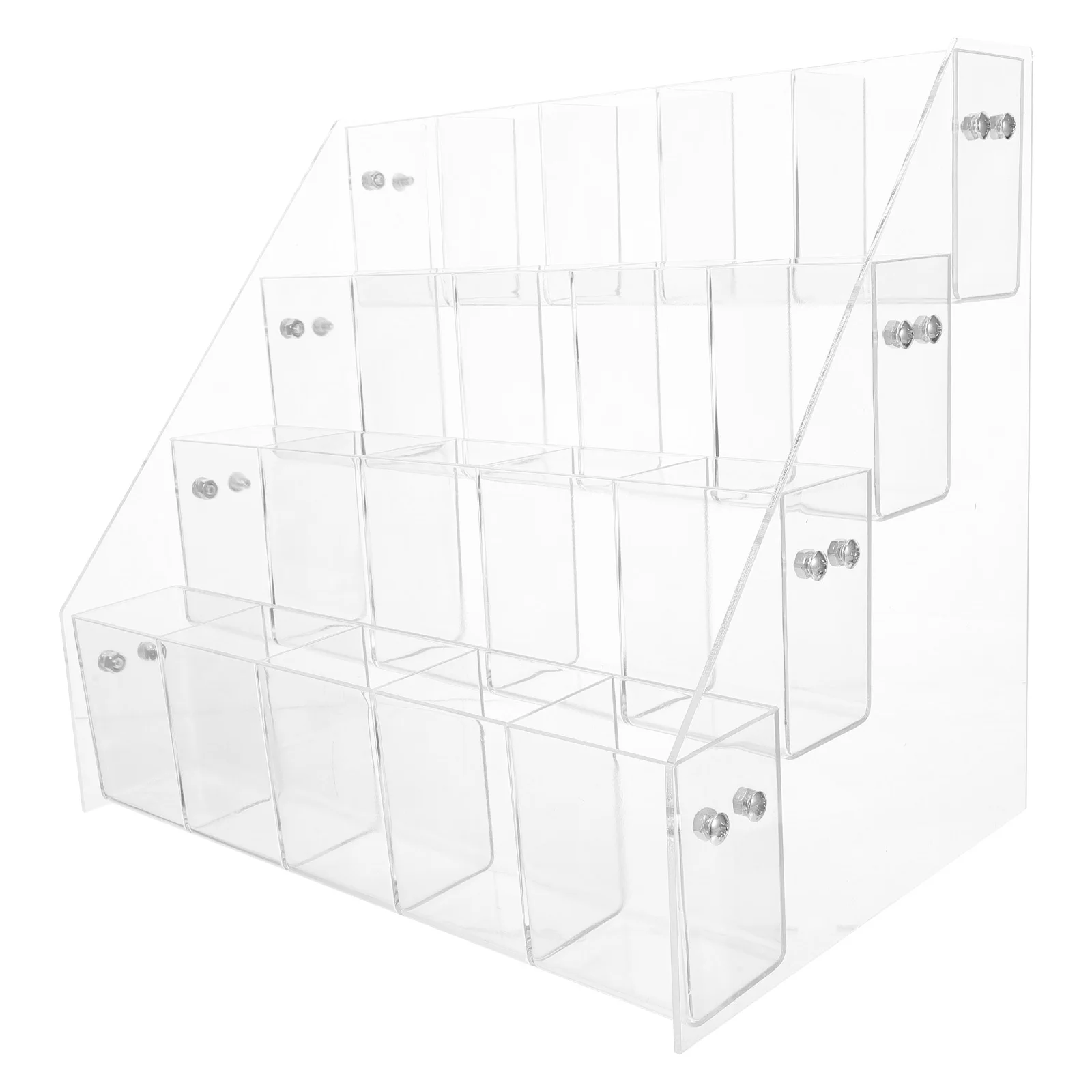 

Clear Acrylic Pen Display Stand 4 Tier Desktop Stationery Store Brush Case Pencil Organiser Office Home School