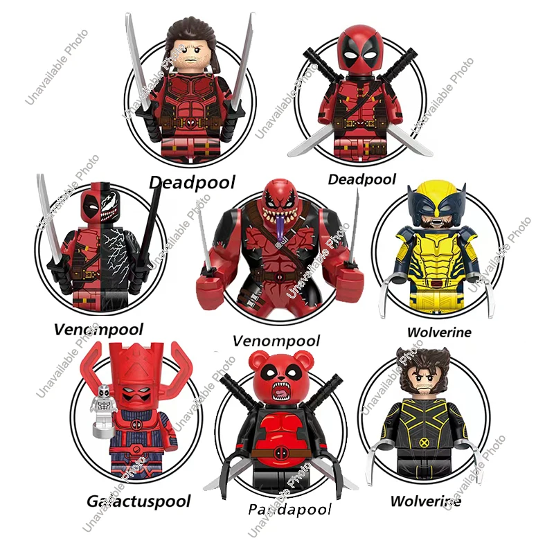 Hot Toys G0172 GH0170 1PCS Action Figures Deadpool Venompool Pandapool Wolverine Building Blocks toy Series GH0567 GH0568 GH0570