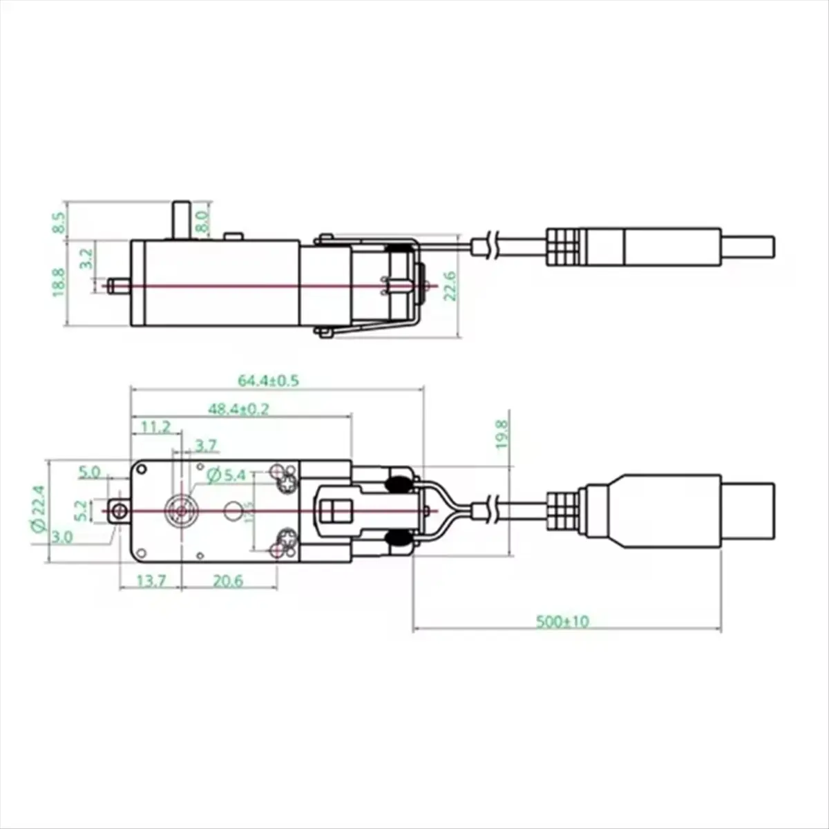 SCLS Precisions Engineered Single Shafts DC5V 59RPM Ratio 1:220 Reduction Motor Gear Motor