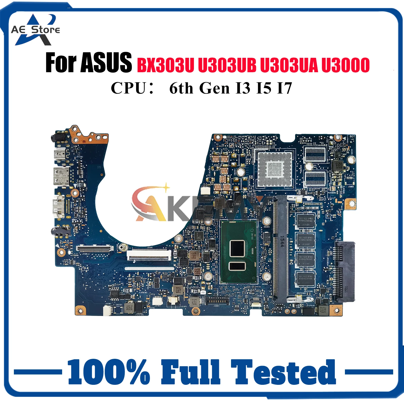 

Материнская плата UX303UA для ноутбука ASUS ZenBook UX303UA U303UB UX303UB U3000 U303UA UX303U BX303U, материнская плата с процессором I3 I5 I7, тест ОК
