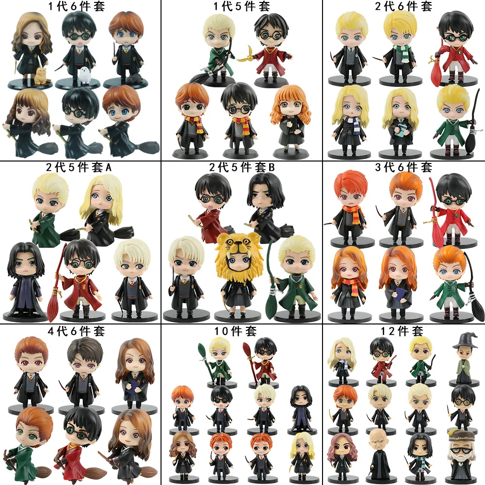 Full Patterns Q Posket Harri Potter Dumbledore Malfoy Ron Hermione Snape Hedwig PVC Vinyl Figure Toys Doll Christmas Gift Toy