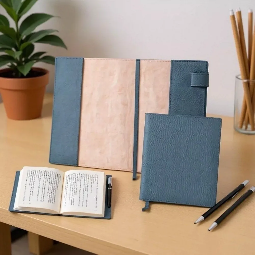 Creative A5 Notebook Cover Replaceable Solid Color Book Protective Cover PU Leather Notebook Leather Cover Home Office Use