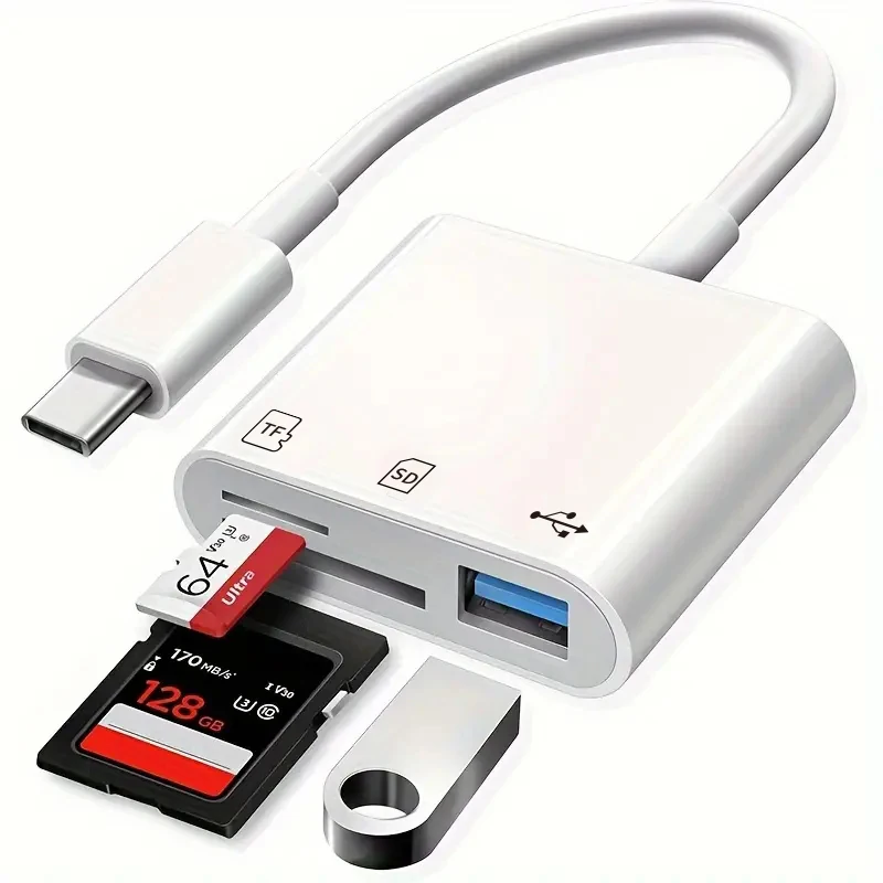 3-in-1 Type C to USB SD TF Card Reader OTG TF CF SD Adapter Compact Flash Writer For iPad Pro Huawei MacBook Samsung Xiaomi Came