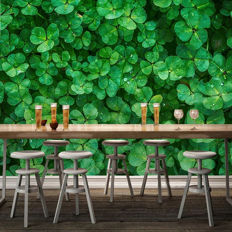 Custom 3D Mural Green Leaf Photo Wallpaper Wall Painting Living Room Cafe Restaurant Backdrop Wall Decor Papel De Parede Sala