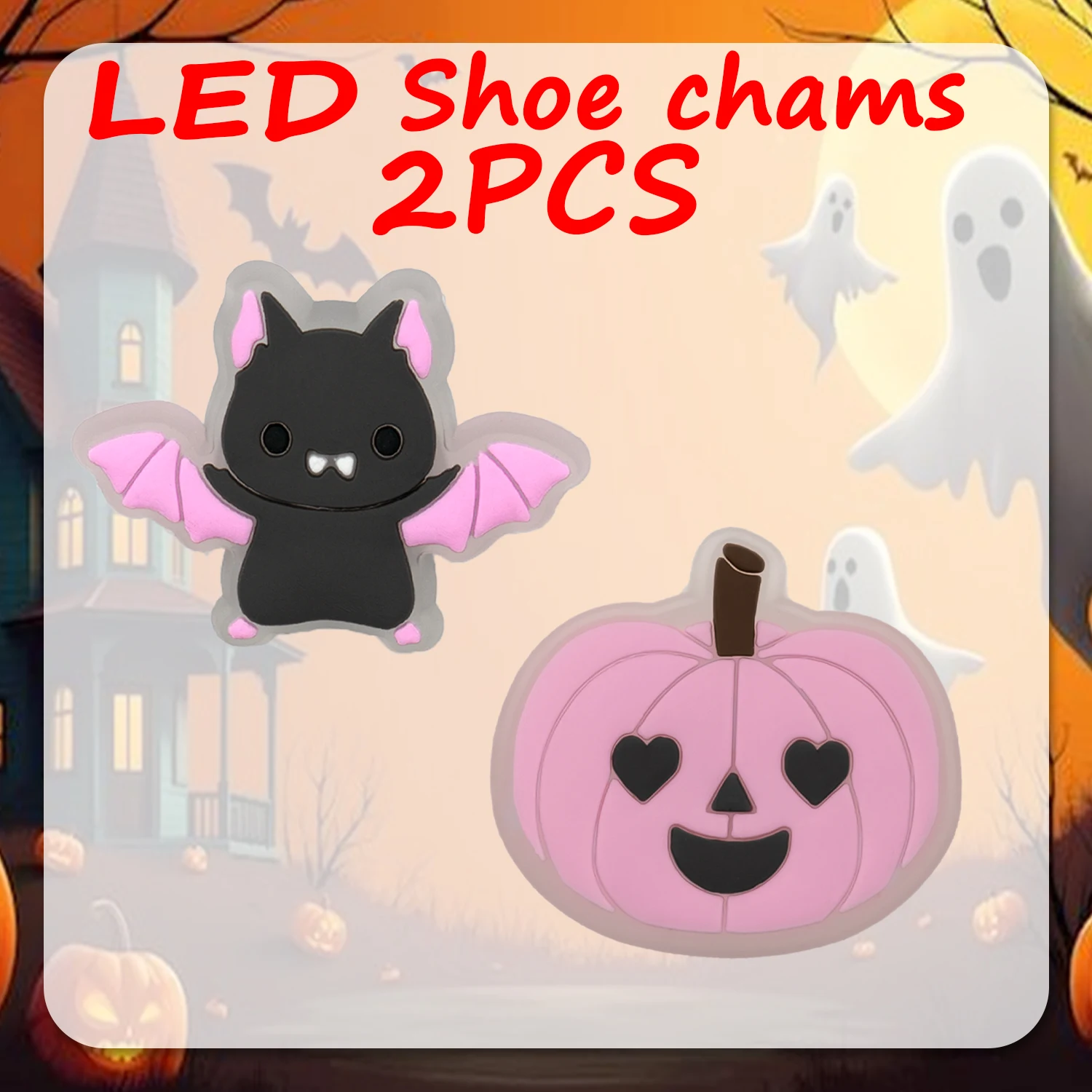 1/2/5 Stück Halloween-Schuhdekoration für Sandalen, lustiger Kürbis-Geist-Schuhanhänger, Zubehör, Katzenfledermaus, geeignet für alle Clogs – Detail 10