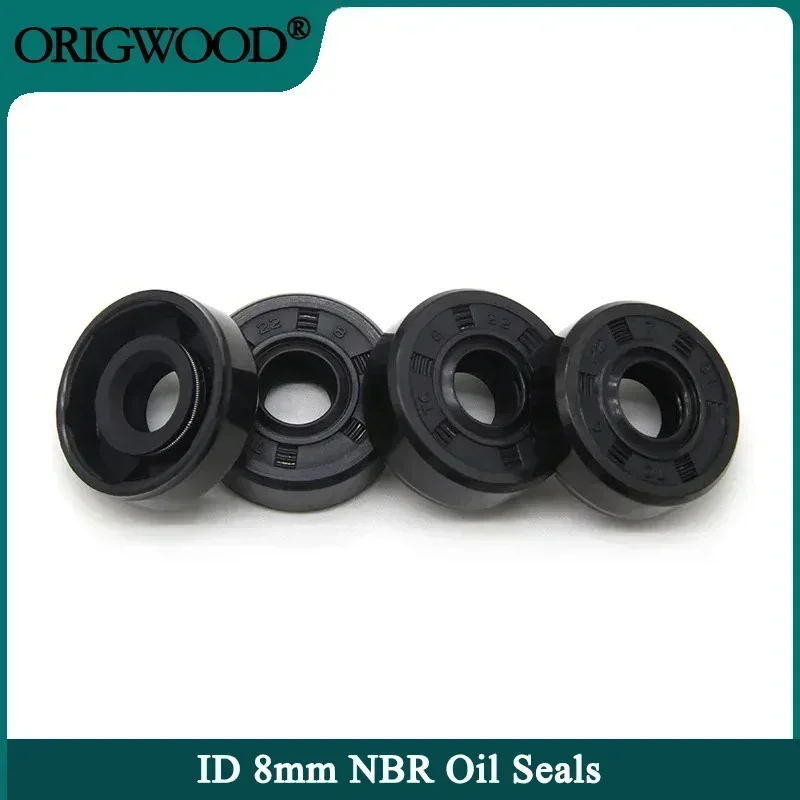 

2/5/10pcs NBR Oil Seal ID 8mm TC-8*14/15/16/18/22*4/4.5/5/7/8mm Nitrile Rubber Shaft Double Lip Oil Seals Gasket