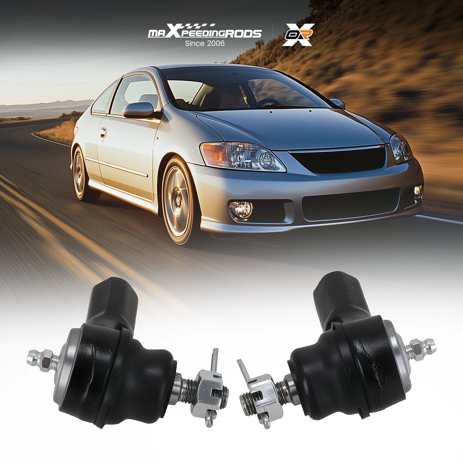Pair Front Outer Tie Rod End Pair Set For Honda CR-V Acura EL 2001 2002 2003- 05