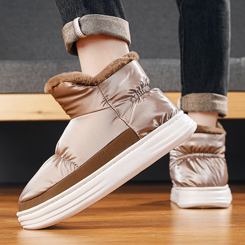 Minimal Trend Slip on Cold Season Boots Flexible Soft Inner Lining, Anti-Chafe Trendy Waterproof Anti-Slip Light Warm Layout