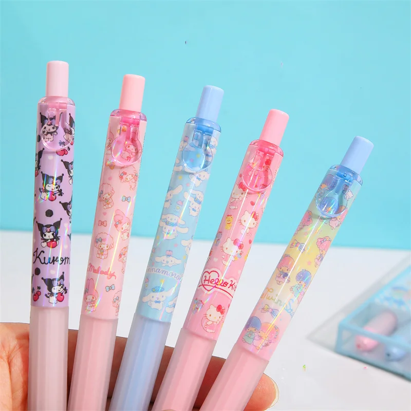 Imagem -02 - Sanrio Kawaii Animal Press Gel Pen Tinta Preta Bonito Canetas Neutras Brinde Promocional Escritório Material Escolar 30 Pcs Lote 0.5 mm