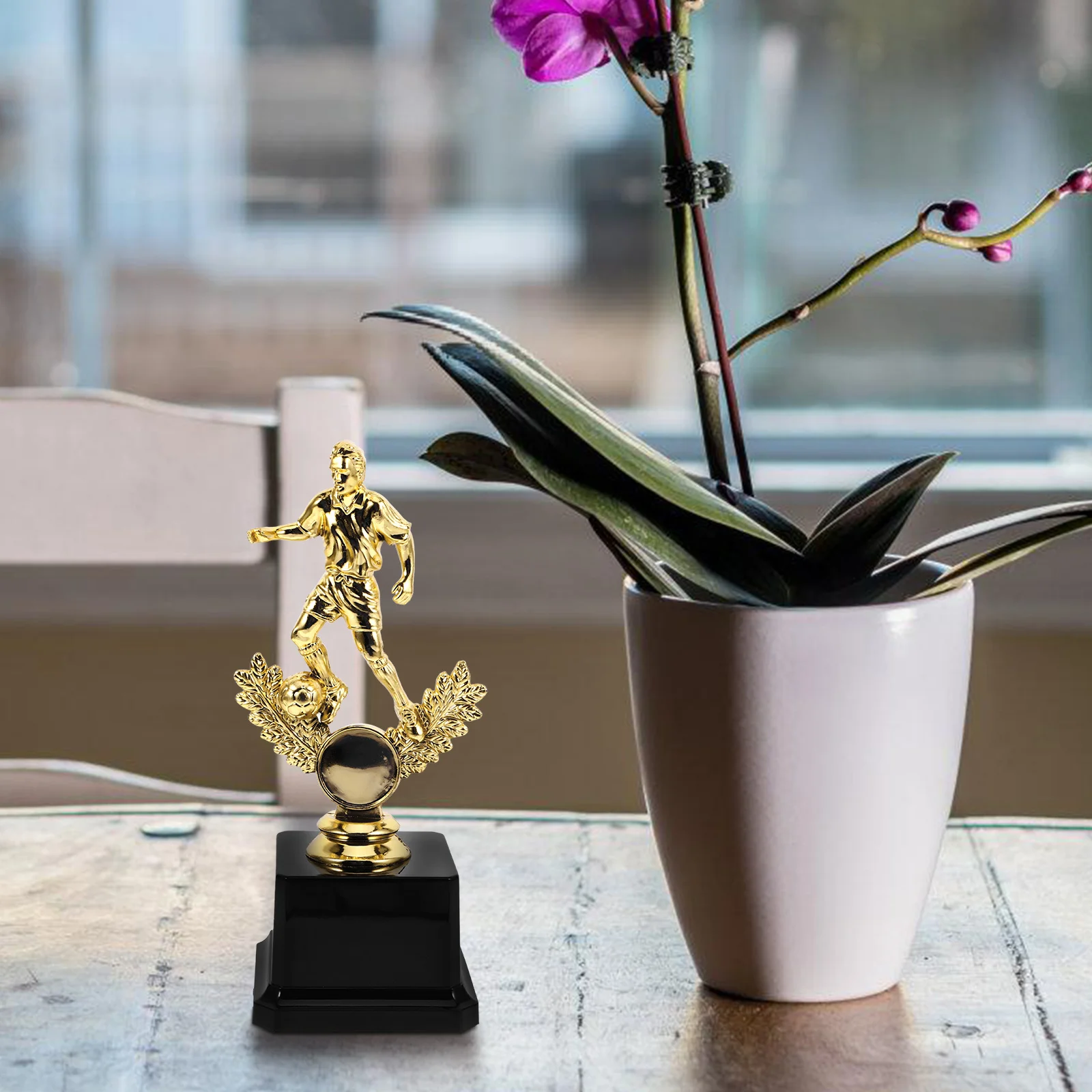 

Plastic Soccer Trophy Smooth Texture Durable Construction Championship Games Team Awards Versatile Decorative Present