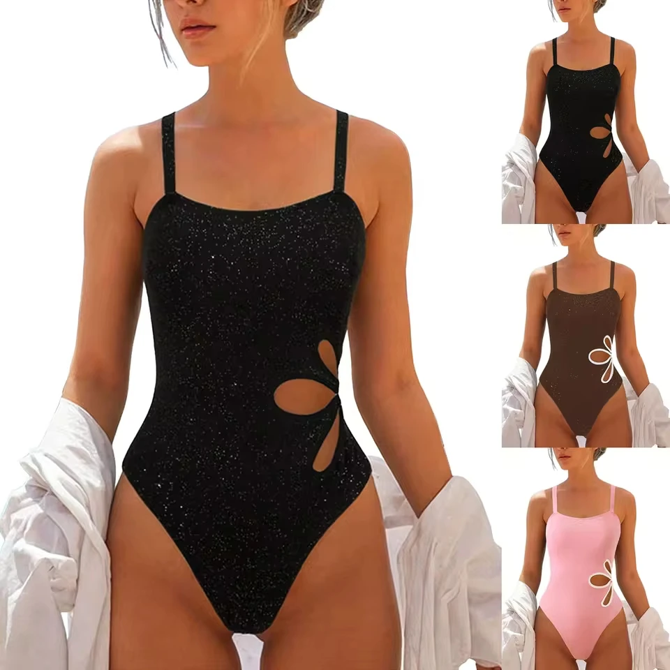 Women 1 Piece Swimsuit Lady Girls Color Block Print Bathing Suits Athletic Swimwear Costume Padded New High Elastic Bikini Set