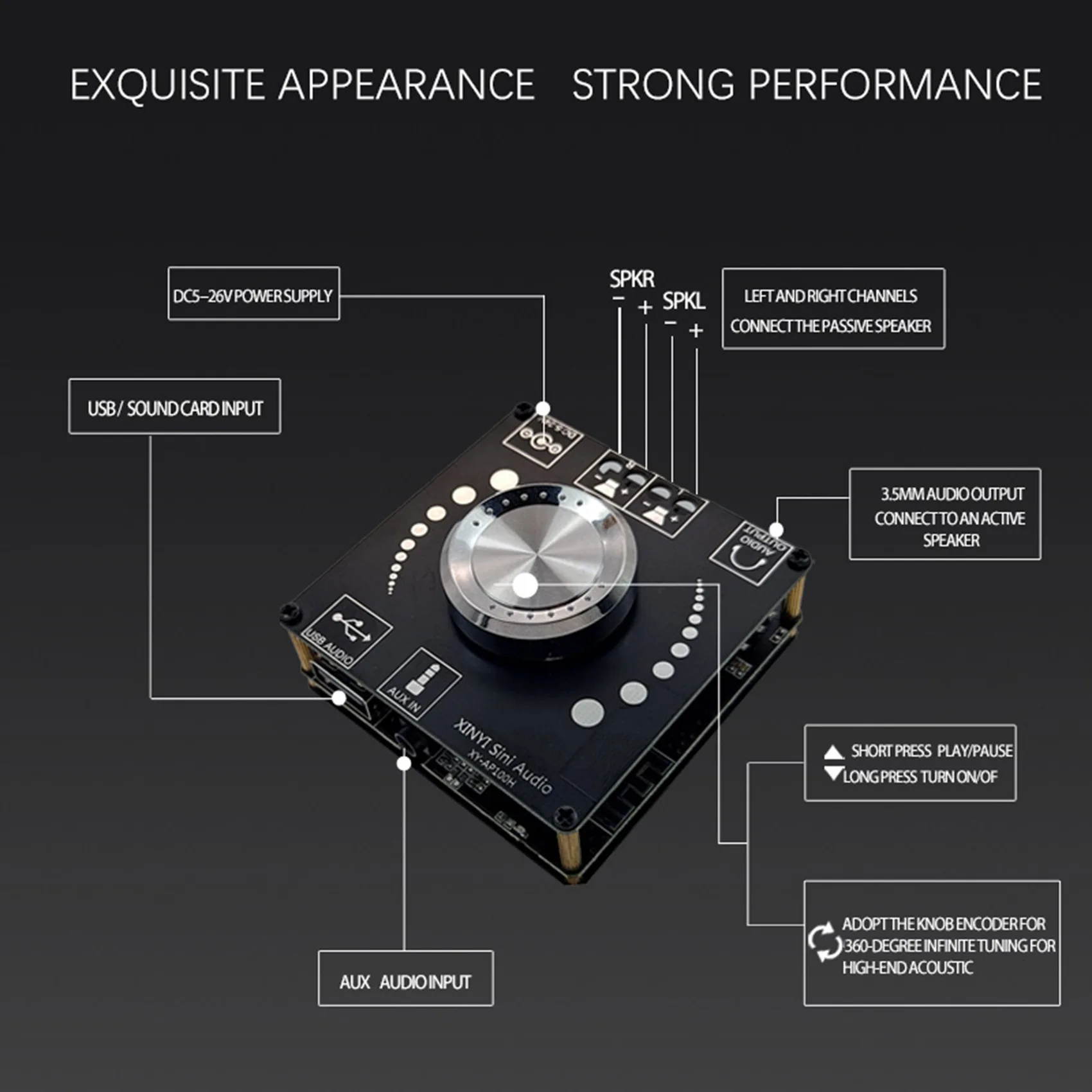 لوحة مضخم طاقة رقمي صوت ستيريو ، مضخم أمبير ، 1.2 W + W مزدوج TPA3116D2 ، بلوتوث ، AUX