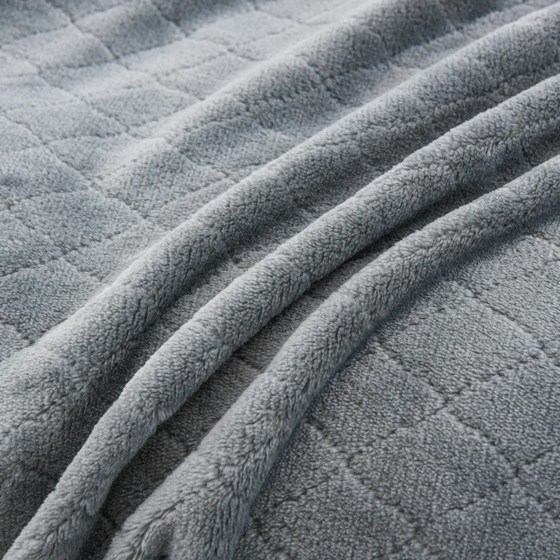 Thickened solid color diamond plaid fleece blanket coral fleece  sofa coverblanket air conditioning blanket nap blanket