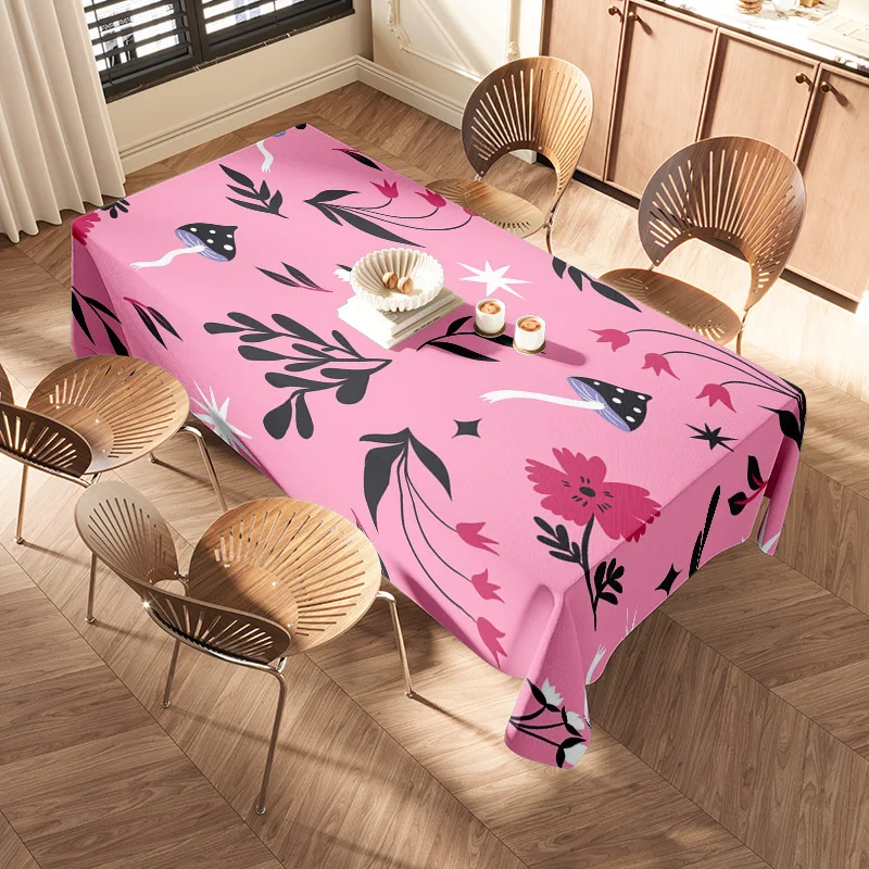 Pink Floral Tablecloth: Romantic, Elegant Design Bringing Soft Blooms and Chic Vibes to Enhance Your Dining Experience