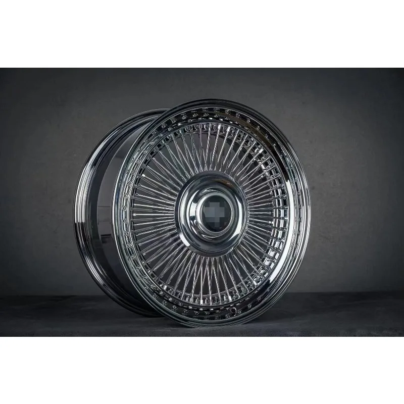 High-end customized deep concave forged alloy wheel hub, multi-inch single-piece sport rims, 5×3 PCD, gold polished finish