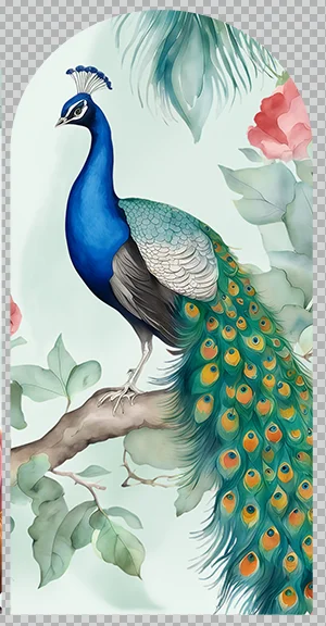 Peacock Birthday Arch Wall Backdrop for Kids Birthday Supplies Custom India Yasodha and Krishna theme Baby Shower Cover Banner image 3