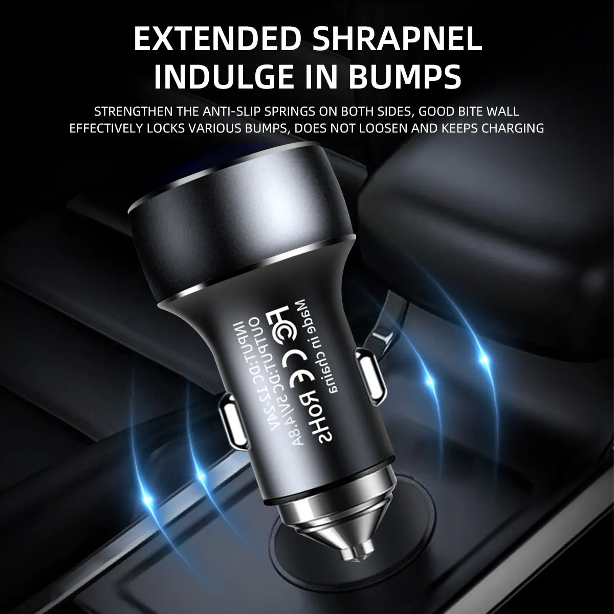 Universal Car USB Dual Port Car Charger Mini Auto Charger DC 12V/24V Super Fast Charge Adapter Mobile Phone Charger